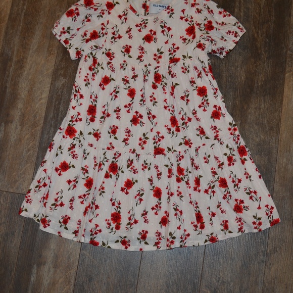 Old Navy Dress w/Red Flowers - Picture 3 of 8